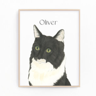 Foto Arte de gato ragamuffin blanco y negro personaliza