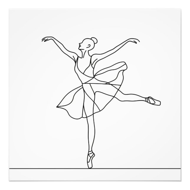 Foto Arte de la línea de bailarín de ballet (Frente)