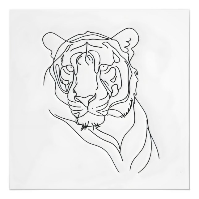 Foto Arte de la línea de la cabeza del tigre (Frente)