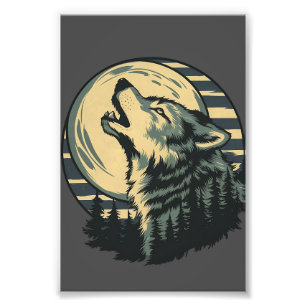 Foto Arte de la Luna Aullante Verde Azulada
