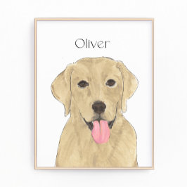 Foto Arte de labrador amarillo personalizado