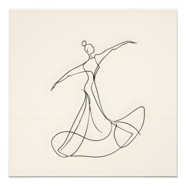 Foto Arte de línea de bailarina (Frente)