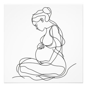 Foto Arte de línea de mujer embarazada