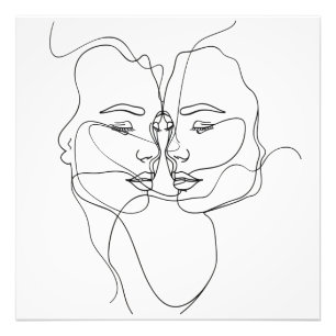 Foto Arte de línea de mujeres