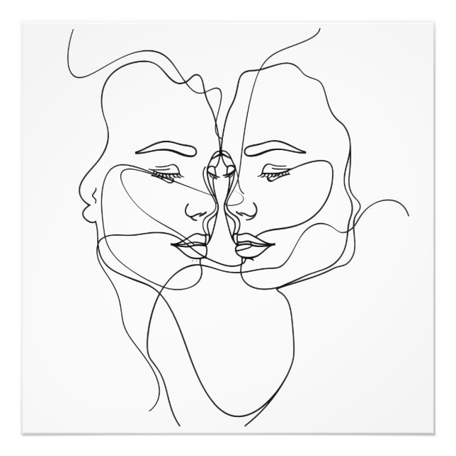 Foto Arte de línea de mujeres (Frente)