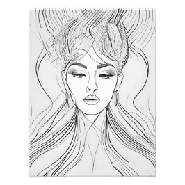 Foto Arte de línea de retrato femenino minimalista