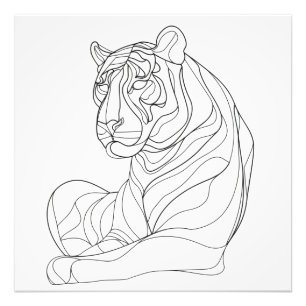 Foto Arte de línea de tigre