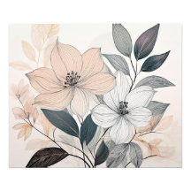 Arte de línea floral minimalista