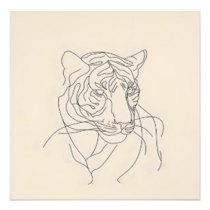 Foto Arte de línea Minimalista de tigre