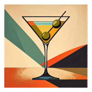 Foto Arte de Martini con Bloques de Color Moderno de Mi