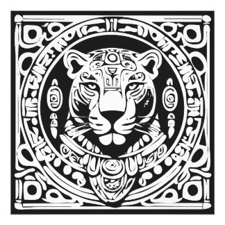 Foto Arte de máscara tribal de guerrero jaguar al estil