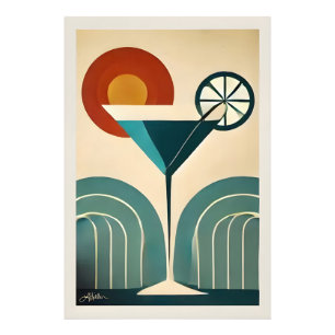 Foto Arte de mediados de siglo moderno Martini amanecer