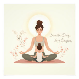Foto Arte de Meditación de Yoga Madre Hijo