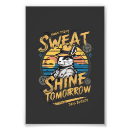 Foto Arte de motivación para ejercicio con conejo vinta