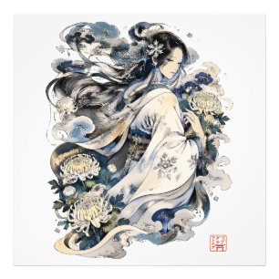 Foto Arte de Mujer de Nieve Japonesa Yokai de Inviern