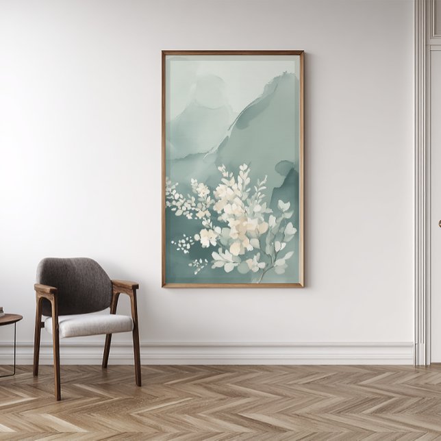 Foto Arte de pared abstracto en verde salvia Japandi (Subido por el creador)