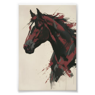 Foto Arte de pared de caballo abstracto