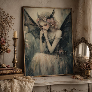Foto Arte de pared de hada de fantasía gótica con coron