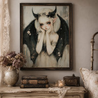 Arte de pared de hada gótica de fantasía con coron