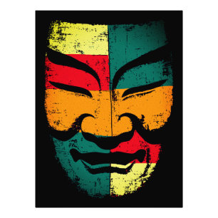 Foto Arte de pared de máscara tribal abstracta – Colori