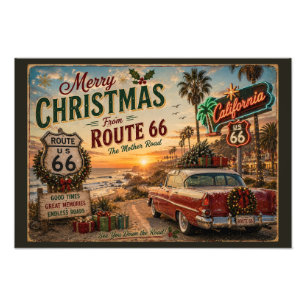 Foto Arte de pared de Navidad de la Ruta 66 California