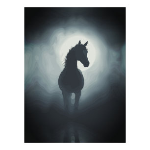 Foto Arte de pared de noche encantada con silueta de ca