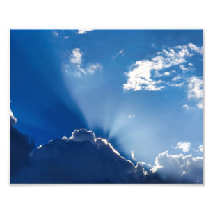 Foto Arte de pared de rayos de sol cielo azul minimalis