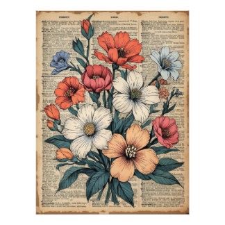 Foto 🌷 arte de pared estampable de flores vintage - Di