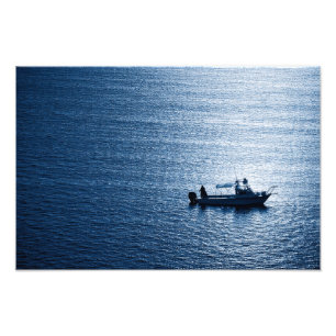 Foto Arte de pared minimalista del océano Pescador Azul