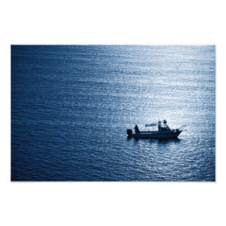 Foto Arte de pared minimalista del océano Pescador Azul