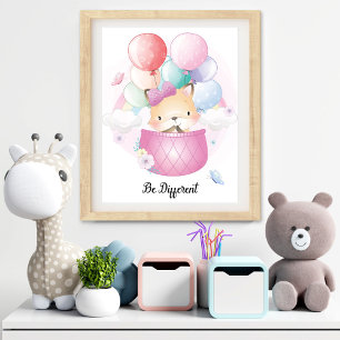 Foto Arte de pared para guardería de animales Be Differ