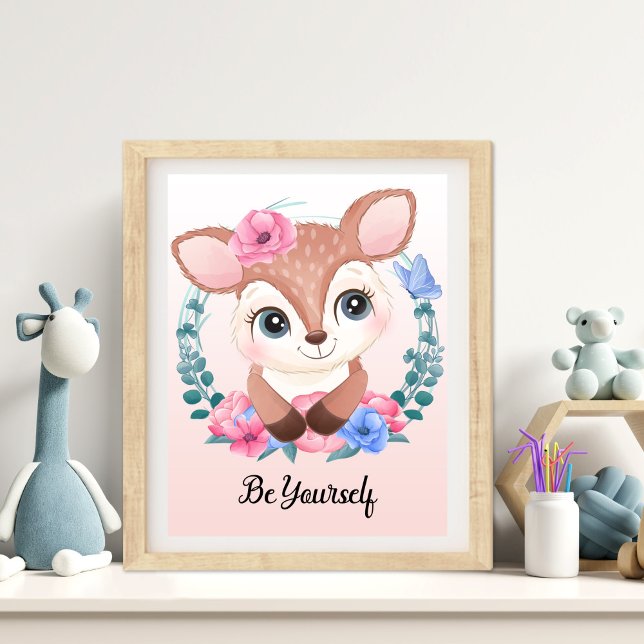 Foto Arte de pared para guardería de animales Sé tú mis (Be Yourself Animal Nursery Wall Art)