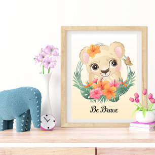 Foto Arte de Pared para Guardería de Animales Sé Valien