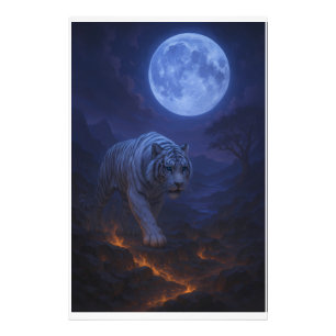Foto Arte de pared premium Tigre Blanco Volcánico – Art