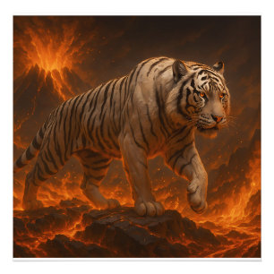 Foto Arte de pared premium Tigre Blanco Volcánico – Art
