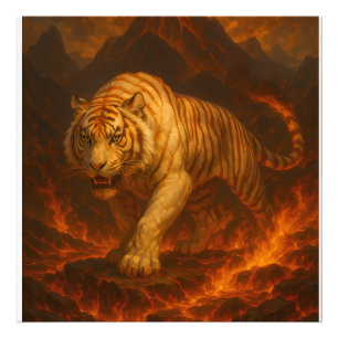 Foto Arte de pared Premium Tigre Blanco Volcánico – Art