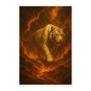 Foto Arte de pared premium Volcanic White Tiger – Arte