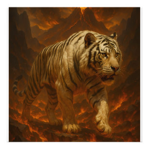 Foto Arte de pared premium Volcanic White Tiger – Arte