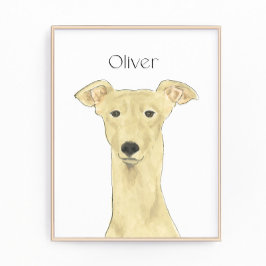 Foto Arte de perro de Greyhound Fawn personalizado