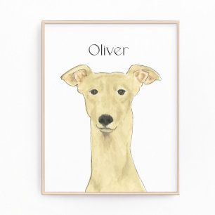 Foto Arte de perro de Greyhound Fawn personalizado