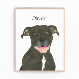 Foto Arte de perros Staffy de Pitbull negro personaliza
