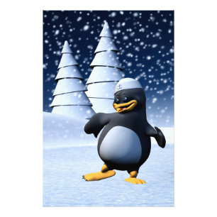 Foto Arte de pingüino marinero de invierno adorable par