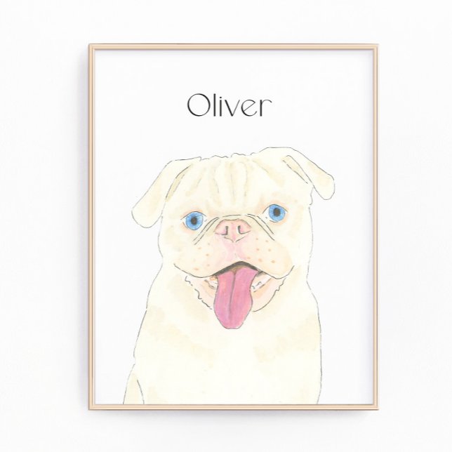 Foto Arte de pug blanco personalizado (Subido por el creador)