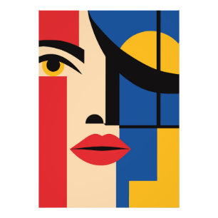 Foto Arte de retrato abstracto geométrico Bauhaus de mu
