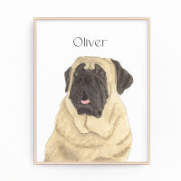 Arte de retrato de mastiff personalizado