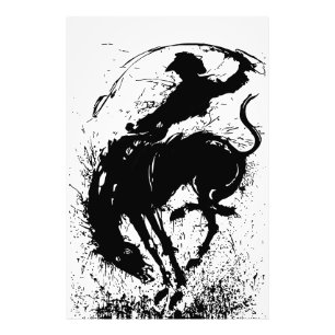 Foto Arte de Silueta de Rodeo de Vaquero Dinámico