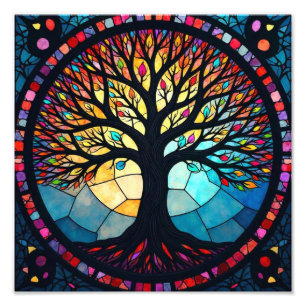 Foto Arte de Vidrio Teñido, Árbol de la Vida en Vidrio