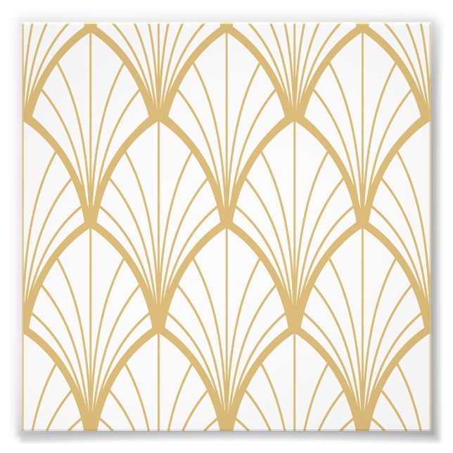 Foto arte deco, bella, patrón de ventilador, dorado, bl (Frente)