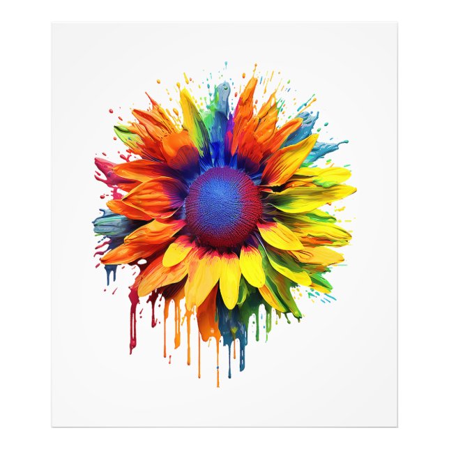 Foto Arte del girasol Resumen Flor Pintura de pintura S (Frente)