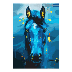 Foto Arte del majestuoso caballo azul: fuerza y eleganc